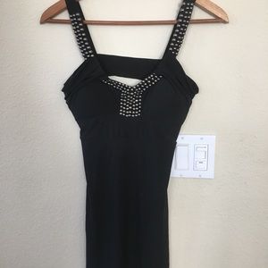 ❤️STUDDED LITTLE BLACK DRESS BODYCON BACK CUTOUT